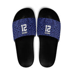 Custom Basketball New Zealand Slide Sandals Blue Maori Ta Moko Indigenous - Aussie Hoodie