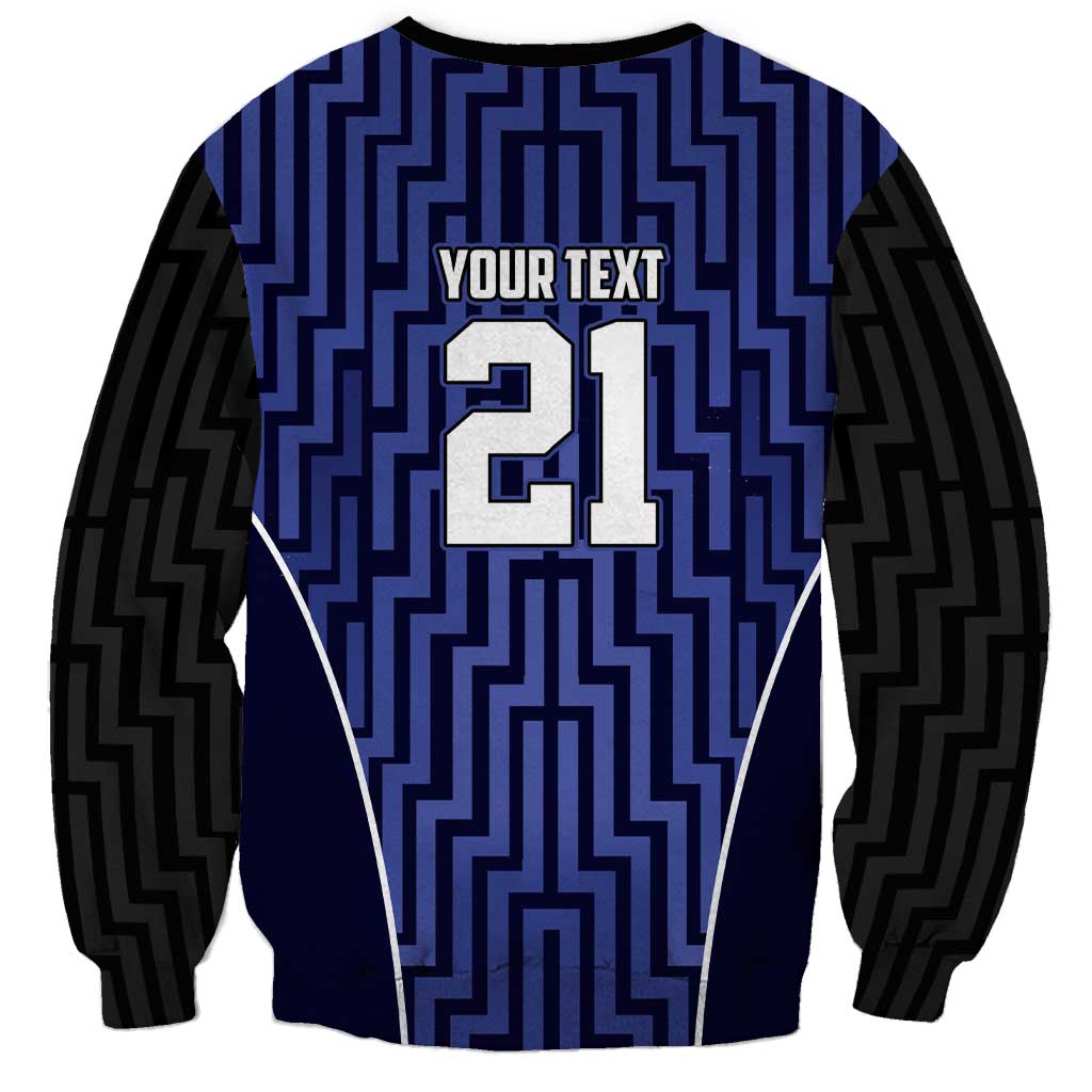 Custom Basketball New Zealand Sweatshirt Blue Maori Ta Moko Indigenous - Aussie Hoodie