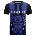 Custom Basketball New Zealand T Shirt Blue Maori Ta Moko Indigenous - Aussie Hoodie