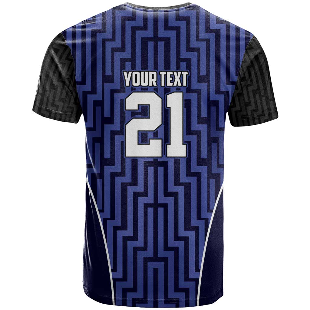 Custom Basketball New Zealand T Shirt Blue Maori Ta Moko Indigenous - Aussie Hoodie