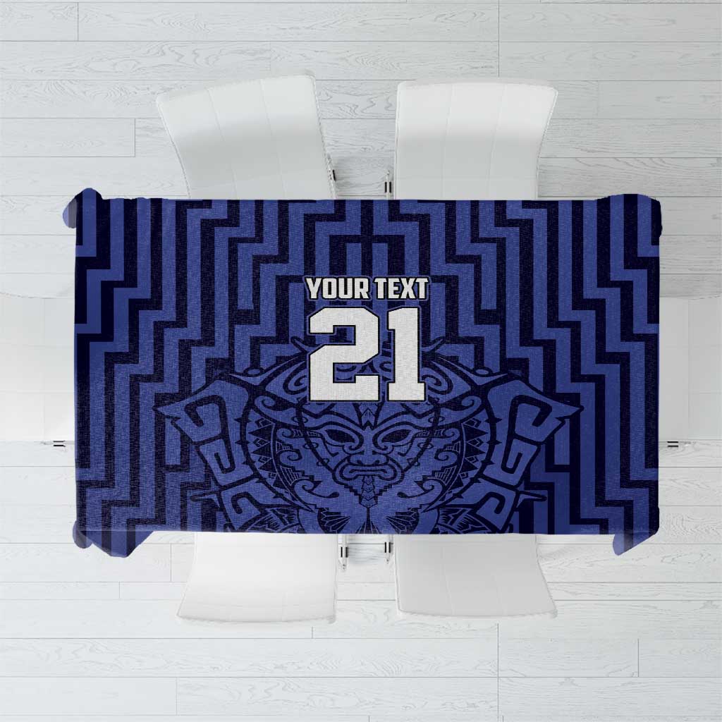 Custom Basketball New Zealand Tablecloth Blue Maori Ta Moko Indigenous - Aussie Hoodie