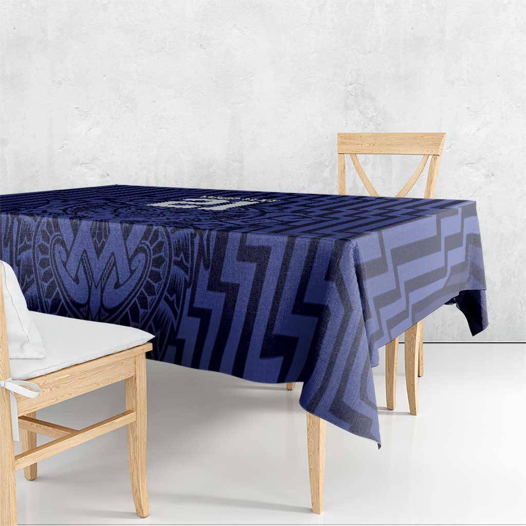 Custom Basketball New Zealand Tablecloth Blue Maori Ta Moko Indigenous - Aussie Hoodie