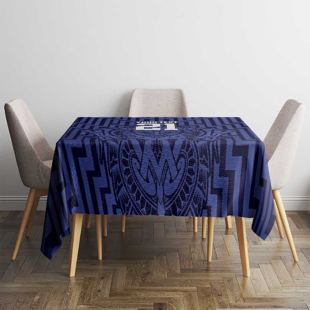 Custom Basketball New Zealand Tablecloth Blue Maori Ta Moko Indigenous - Aussie Hoodie
