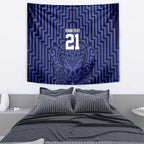 Custom Basketball New Zealand Tapestry Blue Maori Ta Moko Indigenous - Aussie Hoodie