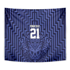 Custom Basketball New Zealand Tapestry Blue Maori Ta Moko Indigenous - Aussie Hoodie