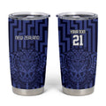 Custom Basketball New Zealand Tumbler Cup Blue Maori Ta Moko Indigenous - Aussie Hoodie