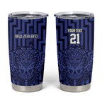 Custom Basketball New Zealand Tumbler Cup Blue Maori Ta Moko Indigenous - Aussie Hoodie
