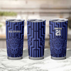 Custom Basketball New Zealand Tumbler Cup Blue Maori Ta Moko Indigenous - Aussie Hoodie