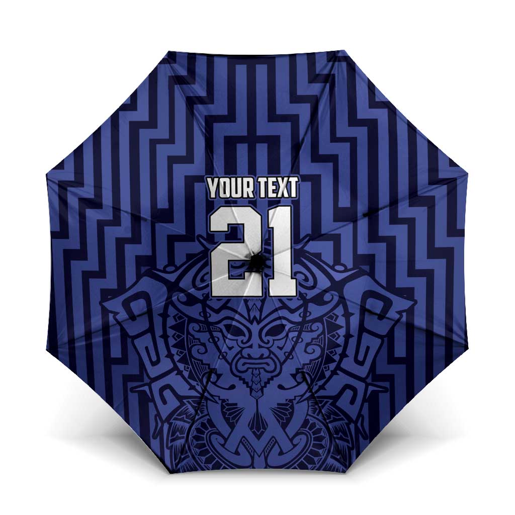 Custom Basketball New Zealand Umbrella Blue Maori Ta Moko Indigenous - Aussie Hoodie