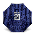Custom Basketball New Zealand Umbrella Blue Maori Ta Moko Indigenous - Aussie Hoodie