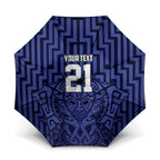 Custom Basketball New Zealand Umbrella Blue Maori Ta Moko Indigenous - Aussie Hoodie