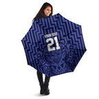 Custom Basketball New Zealand Umbrella Blue Maori Ta Moko Indigenous - Aussie Hoodie