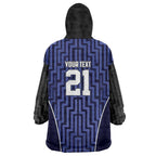Custom Basketball New Zealand Wearable Blanket Hoodie Blue Maori Ta Moko Indigenous - Aussie Hoodie
