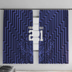 Custom Basketball New Zealand Window Curtain Blue Maori Ta Moko Indigenous - Aussie Hoodie