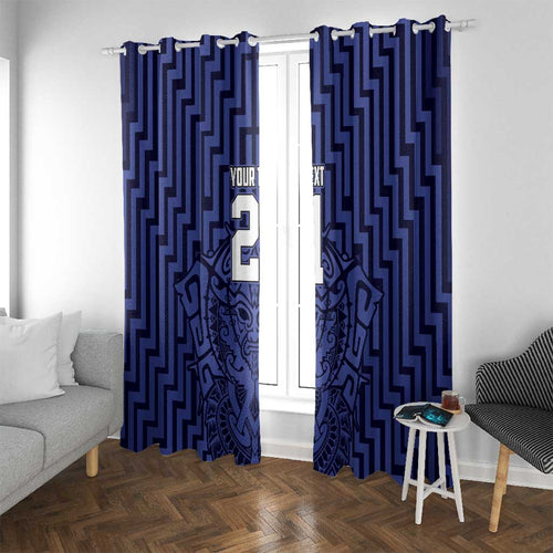 Custom Basketball New Zealand Window Curtain Blue Maori Ta Moko Indigenous - Aussie Hoodie