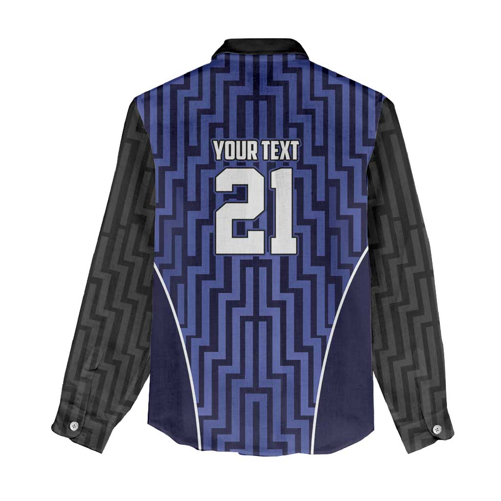 Custom Basketball New Zealand Women Casual Shirt Blue Maori Ta Moko Indigenous - Aussie Hoodie