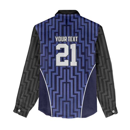 Custom Basketball New Zealand Women Casual Shirt Blue Maori Ta Moko Indigenous - Aussie Hoodie