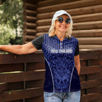 Custom Basketball New Zealand Women Polo Shirt Blue Maori Ta Moko Indigenous - Aussie Hoodie