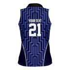 Custom Basketball New Zealand Women Sleeveless Polo Shirt Blue Maori Ta Moko Indigenous - Aussie Hoodie
