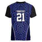 Custom Basketball New Zealand Women V-Neck T-Shirt Blue Maori Ta Moko Indigenous - Aussie Hoodie