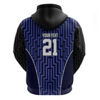 Custom Basketball New Zealand Zip Hoodie Blue Maori Ta Moko Indigenous - Aussie Hoodie
