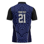 Custom Basketball New Zealand Zipper Polo Shirt Blue Maori Ta Moko Indigenous - Aussie Hoodie