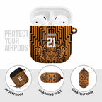 Custom Basketball New Zealand AirPods Case Gold Maori Ta Moko Indigenous - Aussie Hoodie