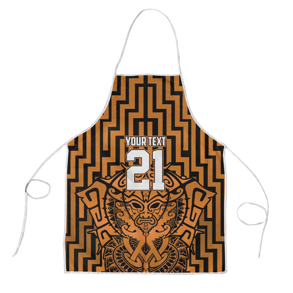 Custom Basketball New Zealand Apron Gold Maori Ta Moko Indigenous - Aussie Hoodie