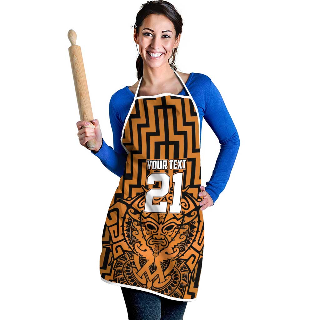 Custom Basketball New Zealand Apron Gold Maori Ta Moko Indigenous - Aussie Hoodie