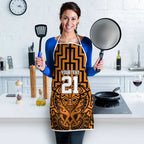 Custom Basketball New Zealand Apron Gold Maori Ta Moko Indigenous - Aussie Hoodie