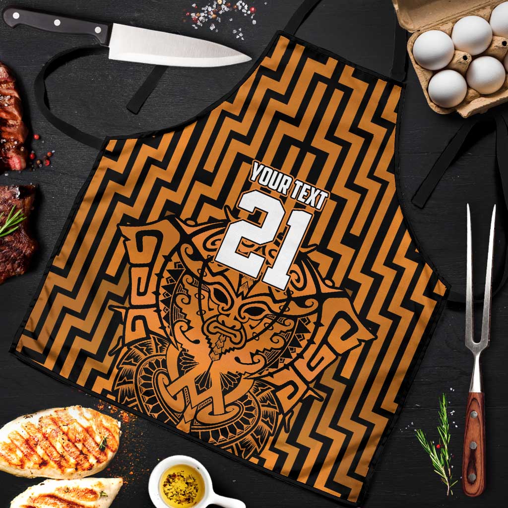 Custom Basketball New Zealand Apron Gold Maori Ta Moko Indigenous - Aussie Hoodie