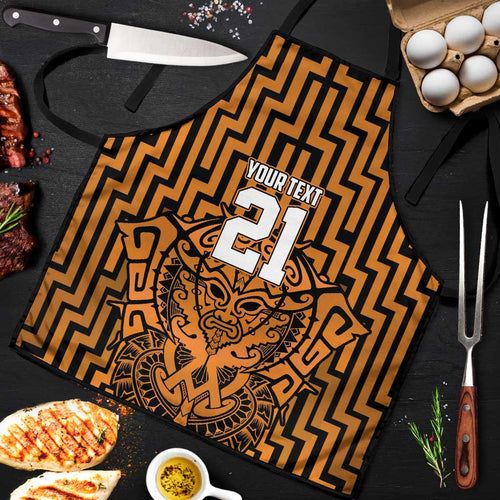 Custom Basketball New Zealand Apron Gold Maori Ta Moko Indigenous - Aussie Hoodie