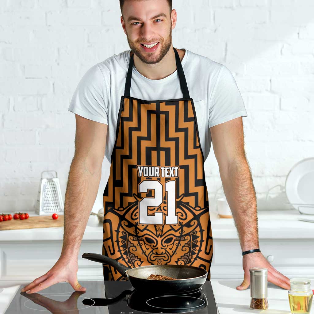 Custom Basketball New Zealand Apron Gold Maori Ta Moko Indigenous - Aussie Hoodie
