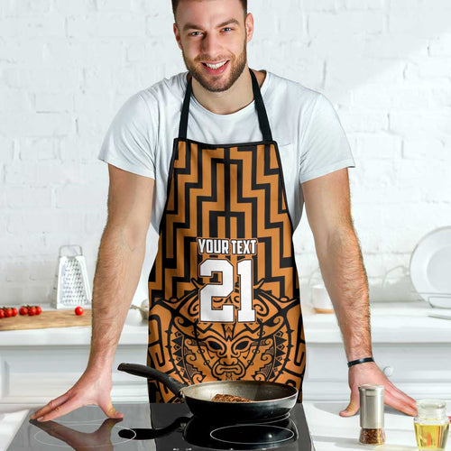 Custom Basketball New Zealand Apron Gold Maori Ta Moko Indigenous - Aussie Hoodie