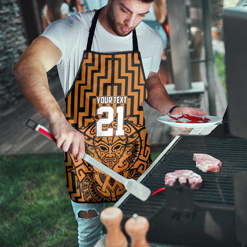 Custom Basketball New Zealand Apron Gold Maori Ta Moko Indigenous - Aussie Hoodie