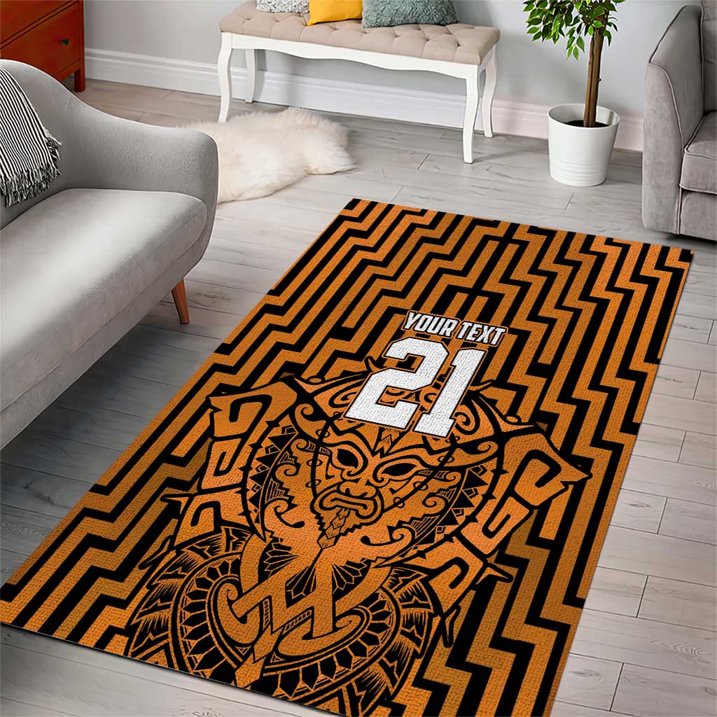 Custom Basketball New Zealand Area Rug Gold Maori Ta Moko Indigenous - Aussie Hoodie