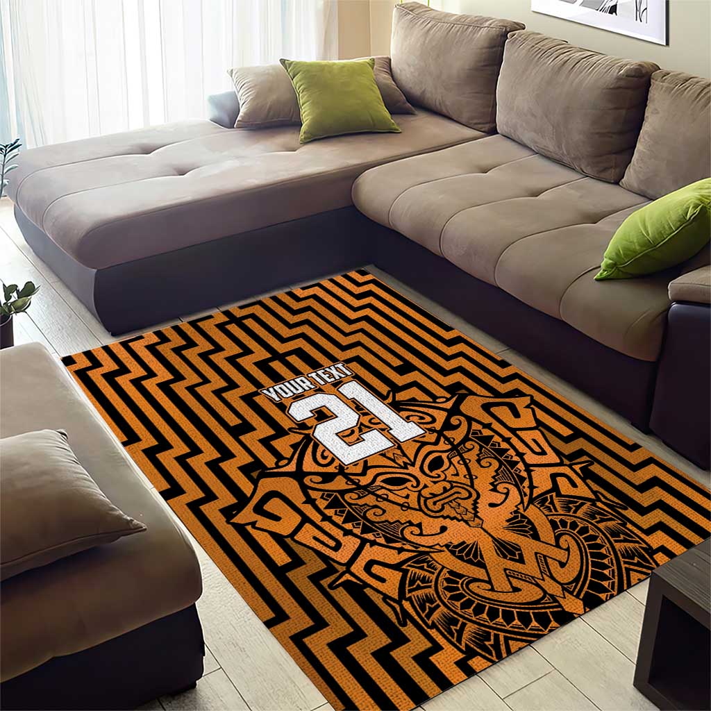 Custom Basketball New Zealand Area Rug Gold Maori Ta Moko Indigenous - Aussie Hoodie