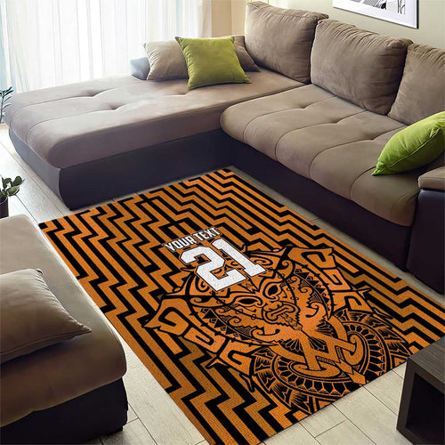 Custom Basketball New Zealand Area Rug Gold Maori Ta Moko Indigenous - Aussie Hoodie