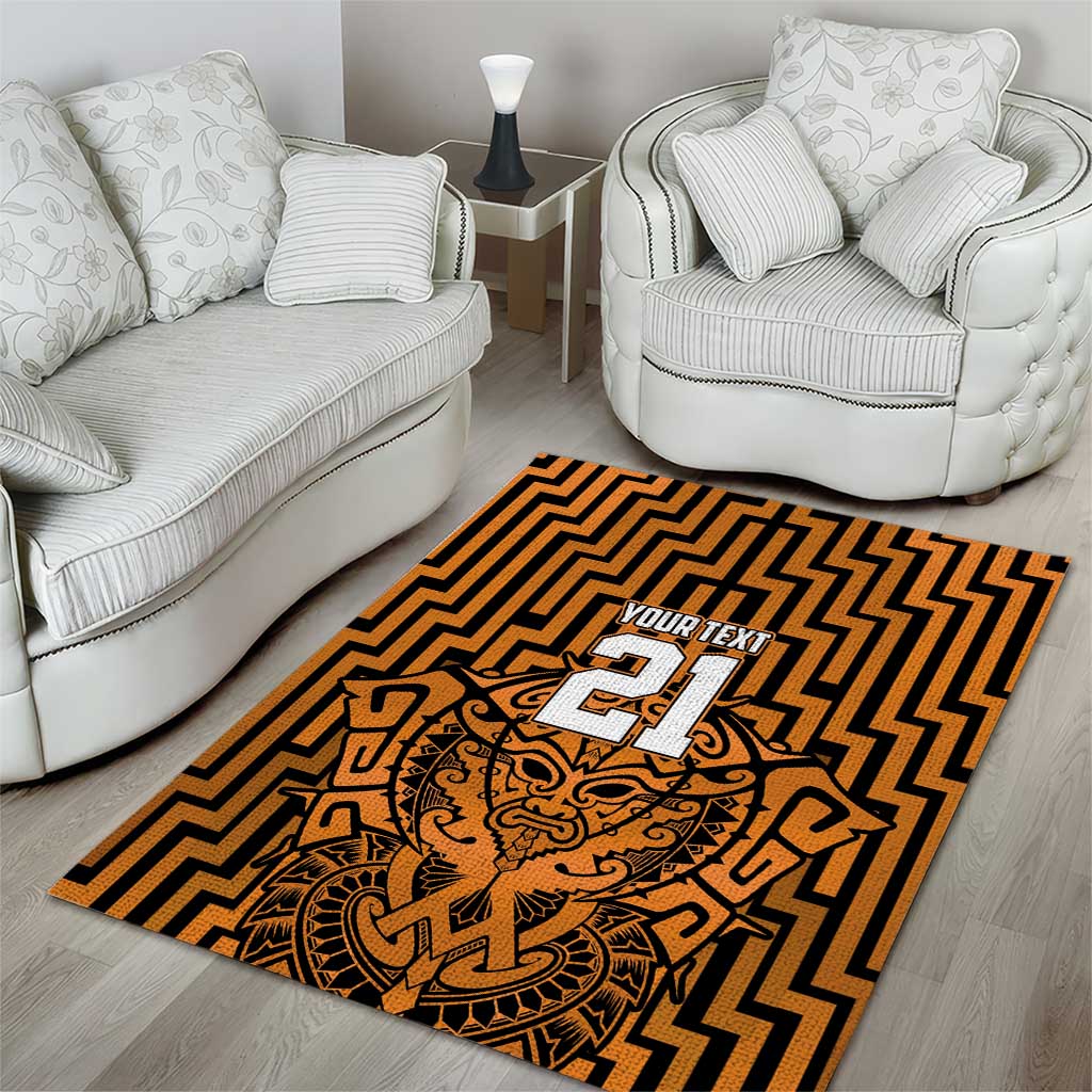 Custom Basketball New Zealand Area Rug Gold Maori Ta Moko Indigenous - Aussie Hoodie