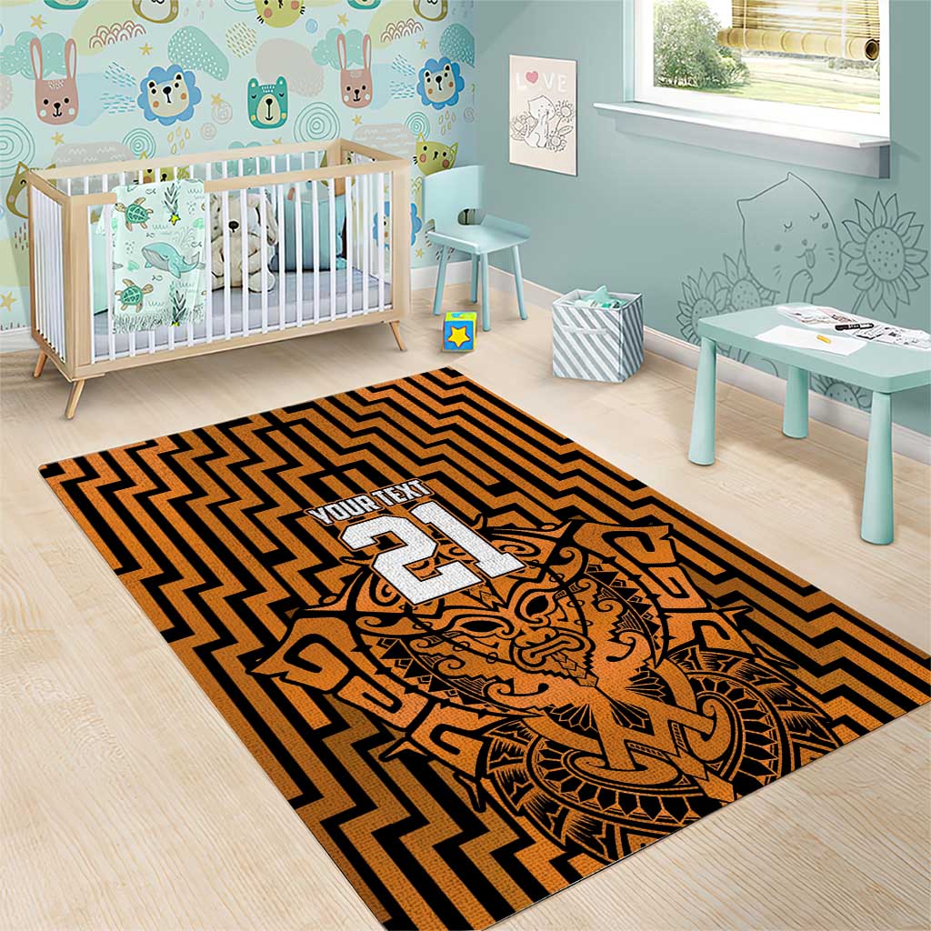 Custom Basketball New Zealand Area Rug Gold Maori Ta Moko Indigenous - Aussie Hoodie