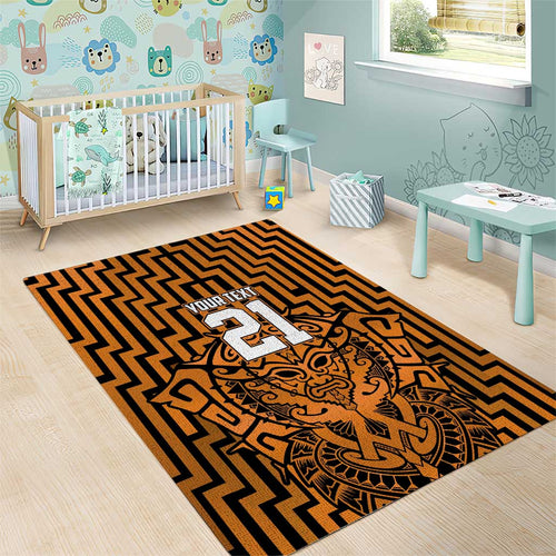 Custom Basketball New Zealand Area Rug Gold Maori Ta Moko Indigenous - Aussie Hoodie