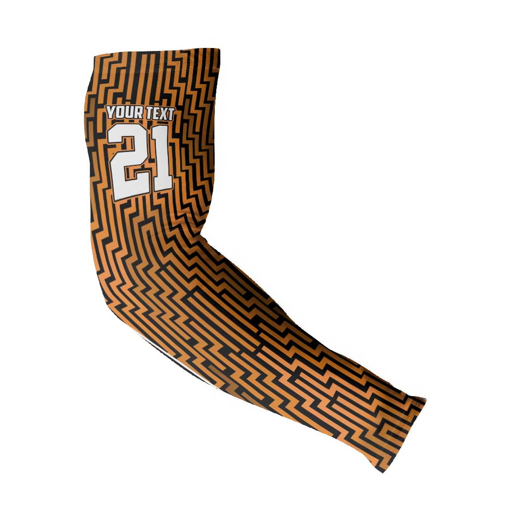 Custom Basketball New Zealand Arm Sleeves Gold Maori Ta Moko Indigenous - Aussie Hoodie