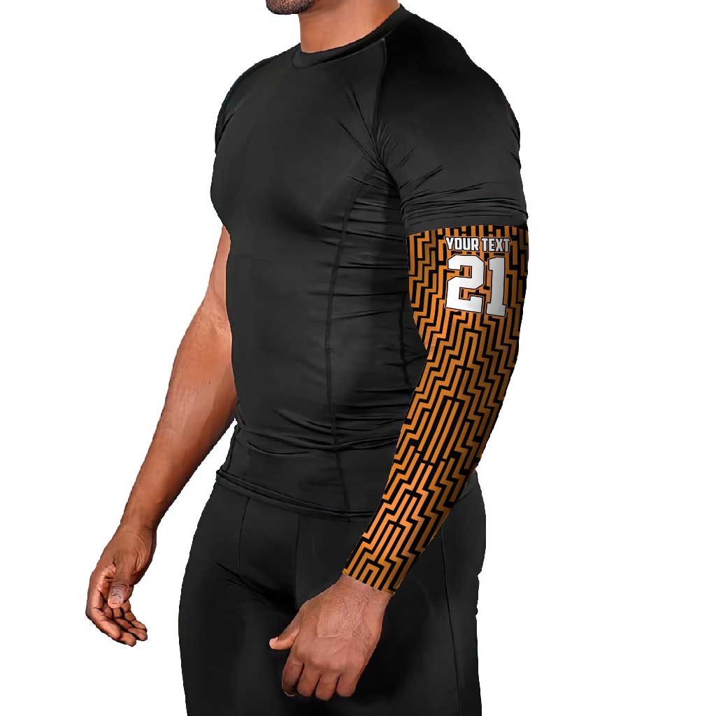 Custom Basketball New Zealand Arm Sleeves Gold Maori Ta Moko Indigenous - Aussie Hoodie