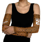 Custom Basketball New Zealand Arm Sleeves Gold Maori Ta Moko Indigenous - Aussie Hoodie