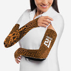 Custom Basketball New Zealand Arm Sleeves Gold Maori Ta Moko Indigenous - Aussie Hoodie