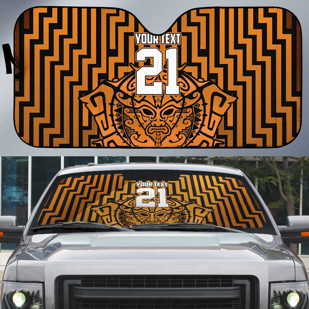 Custom Basketball New Zealand Auto Sun Shade Gold Maori Ta Moko Indigenous - Aussie Hoodie