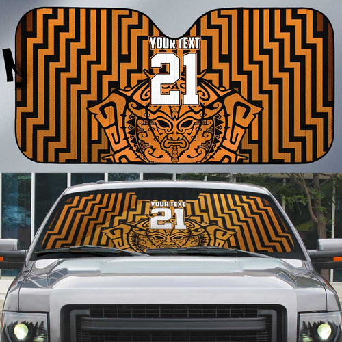 Custom Basketball New Zealand Auto Sun Shade Gold Maori Ta Moko Indigenous - Aussie Hoodie