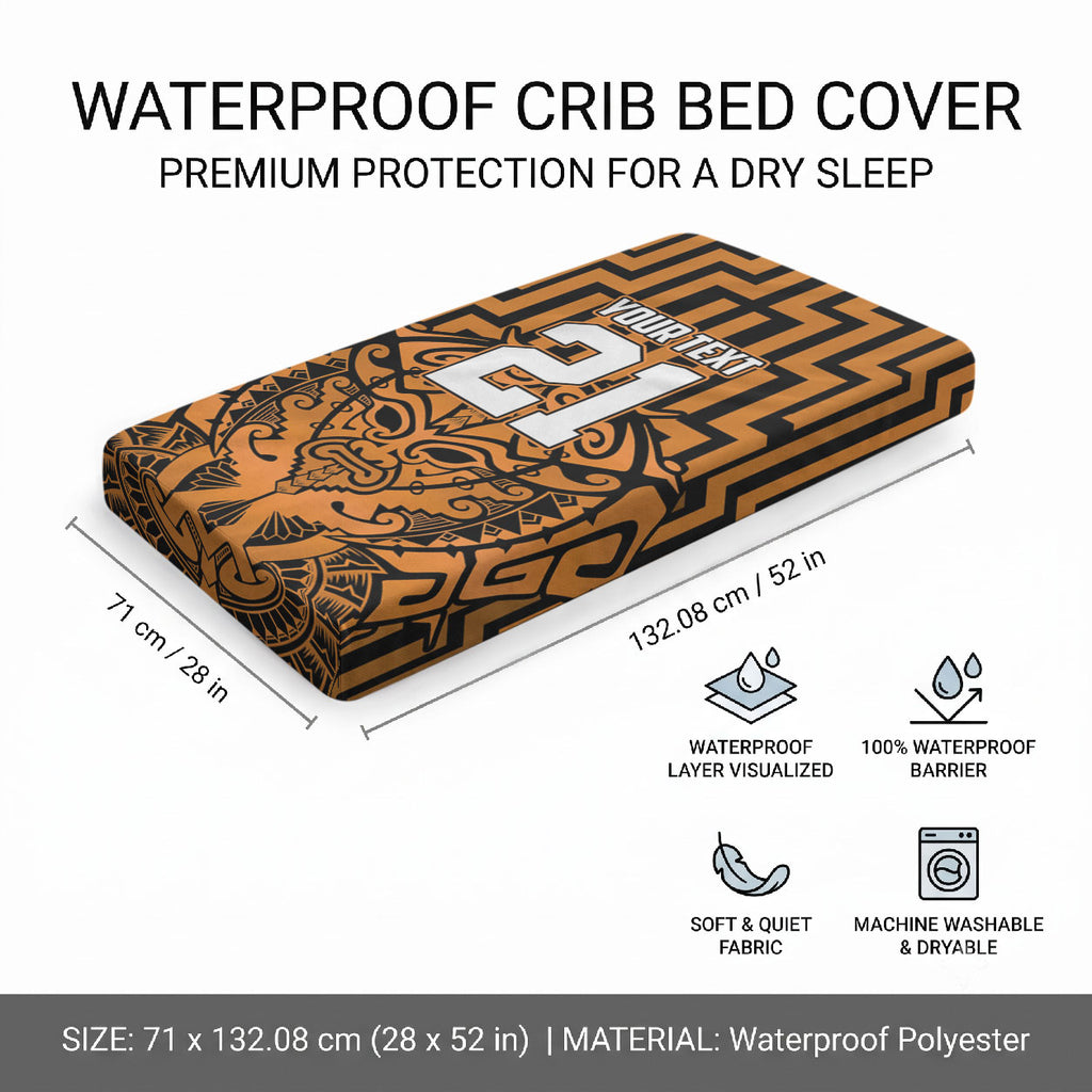 Custom Basketball New Zealand Baby Bed Cover Gold Maori Ta Moko Indigenous