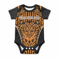 Custom Basketball New Zealand Baby Onesie Gold Maori Ta Moko Indigenous