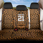 Custom Basketball New Zealand Back Car Seat Cover Gold Maori Ta Moko Indigenous - Aussie Hoodie